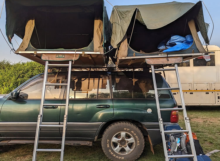 land cruiser with camping